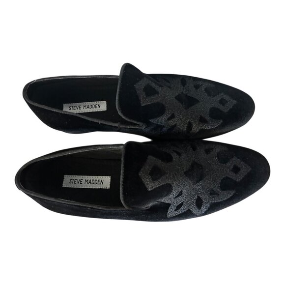 Steve Madden Men's Black Velvet Smoke Loafers 9M - Picture 2 of 3